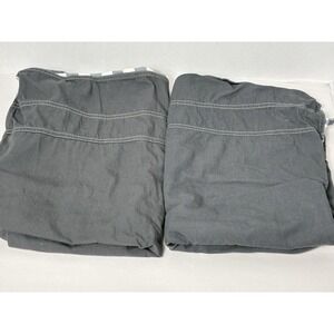 Eddie Bauer Home Lot‎ Of 2 standard size pillow pillowcases Gray Plaid Cotton